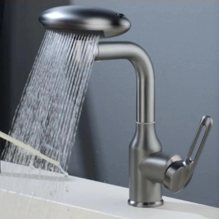 شیر روشویی سه حالته ۳۶۰ درجه رنگ دودی HuaDiao