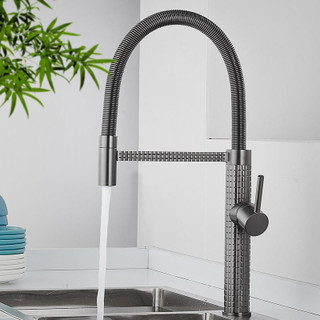 شیر ظرفشویی فنری Huadiao با سردوش Pull-Down و چرخش ۳۶۰ درجه