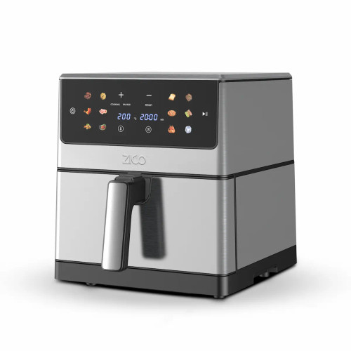 نمای روبرو سرخ کن بدون روغن زیکو مدل ZC-9080 بدنه مشکی